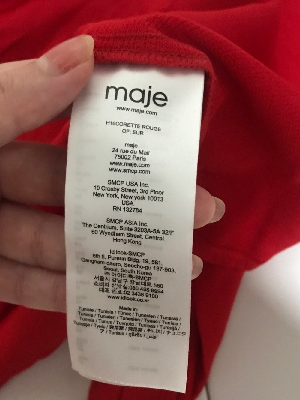 MAJE red CORETTE blouse size M - Picture 8 of 14